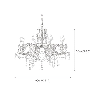 Aurelia Floral Chandelier – detail 4 — Dimension drawings 2