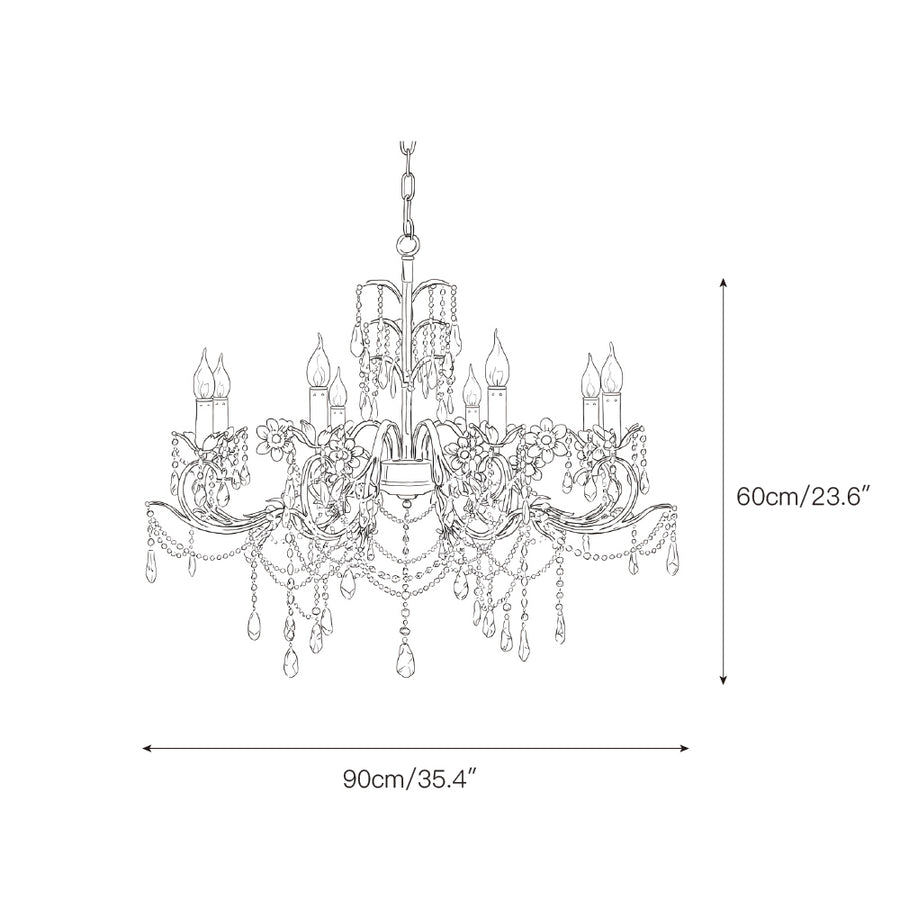 Aurelia Floral Chandelier – detail 4 — Dimension drawings 2