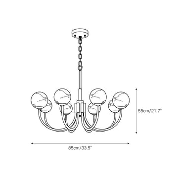 Aurelian Alabaster Globe Chandelier – detail 4 — Dimension drawings 2