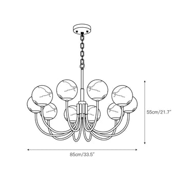 Aurelian Alabaster Globe Chandelier – detail 5 — Dimension drawings 3
