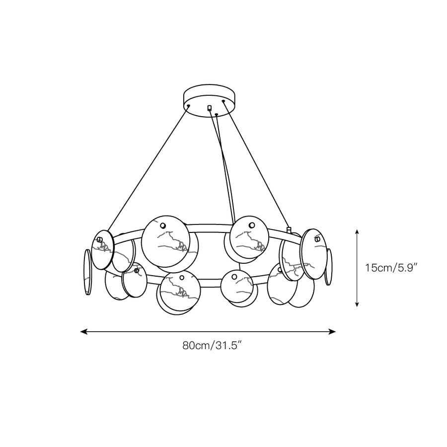 Austen Chandelier – detail 5 — Dimension drawings 2