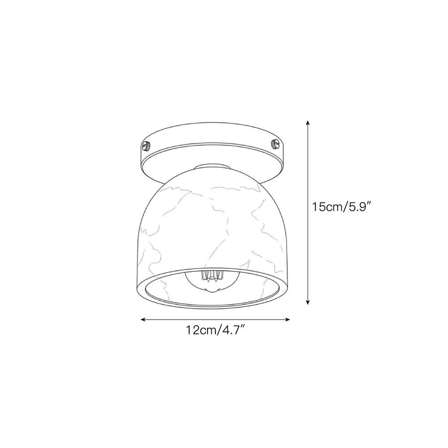 Aventine Alabaster Flush Mount Ceiling Light – detail 3 — Dimension drawings 1