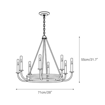 Bailey Chandelier – detail 3 — Dimension drawings 1