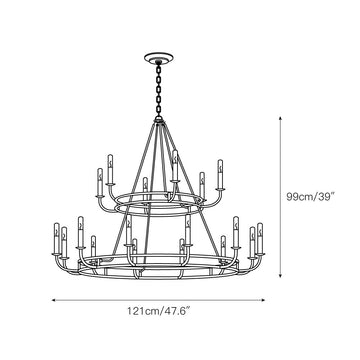 Bailey Chandelier – detail 4 — Dimension drawings 2