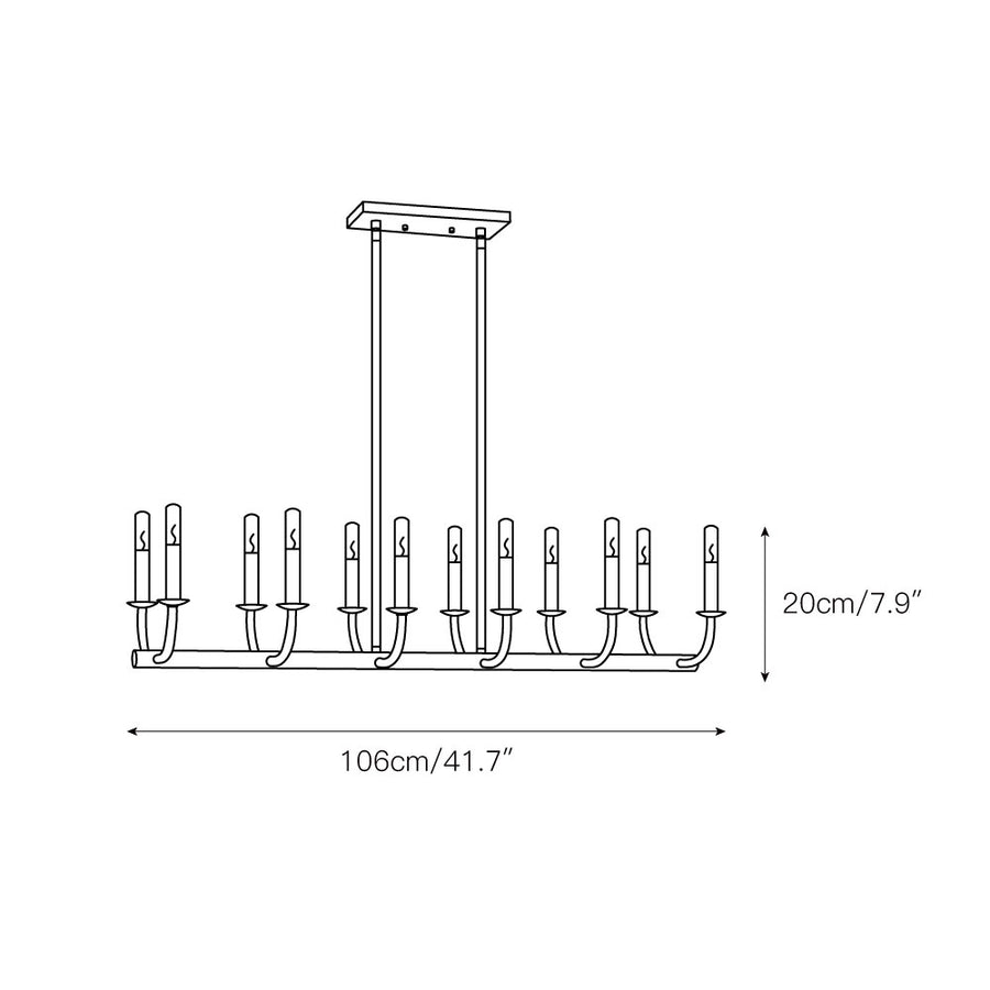 Bailey Chandelier – detail 5 — Dimension drawings 3