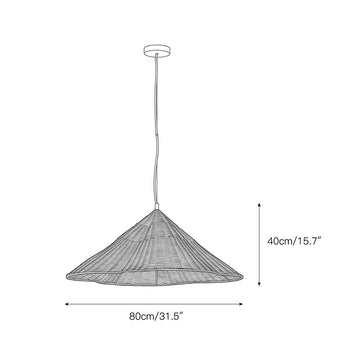 Bardi Scalloped Rattan Pendant Lamp – detail 3 — Dimension drawings 1