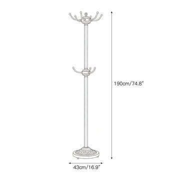 Baroque Brass Freestanding Coat Rack – detail 4 — Dimension drawings 2