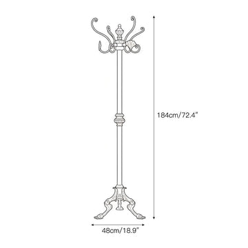 Baroque Brass Freestanding Coat Rack – detail 3 — Dimension drawings 1