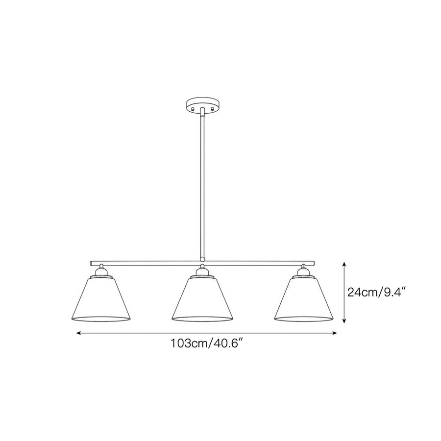 Barrington Linear Pendant Lamp — Dimension drawings 1