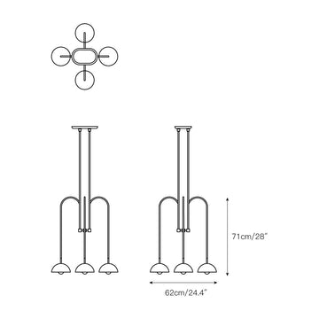 Beaubien Atelier Chandelier – detail 3 — Dimension drawings 1