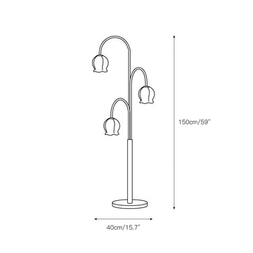 Bell Orchid Floor Lamp – detail 3 — Dimension drawings 1