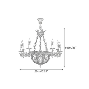 Lustre Belvoir en cristal — Dimension drawings 1