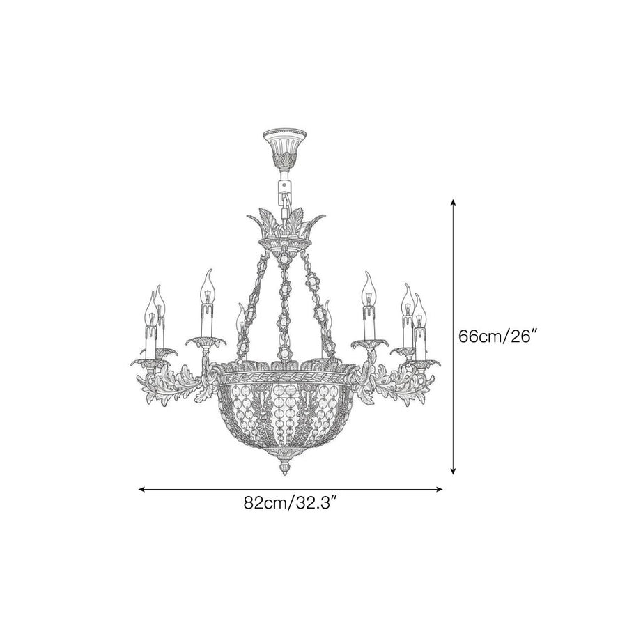 Belvoir Crystal Chandelier – detail 3 — Dimension drawings 1