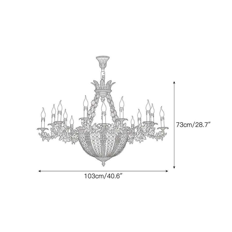 Belvoir Crystal Chandelier – detail 4 — Dimension drawings 2