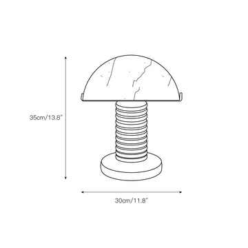 Ben Swildens Alabaster Table Lamp – detail 3 — Dimension drawings 1