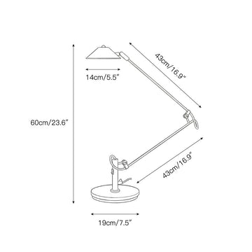 Berenice Adjustable Table Lamp – detail 3 — Dimension drawings 1