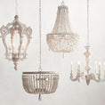 Load image into Gallery viewer, Betsey Wood Bead Chandelier