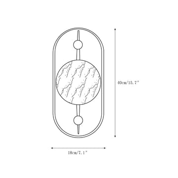 Bezel Alabaster Wall Lamp – detail 3 — Dimension drawings 1