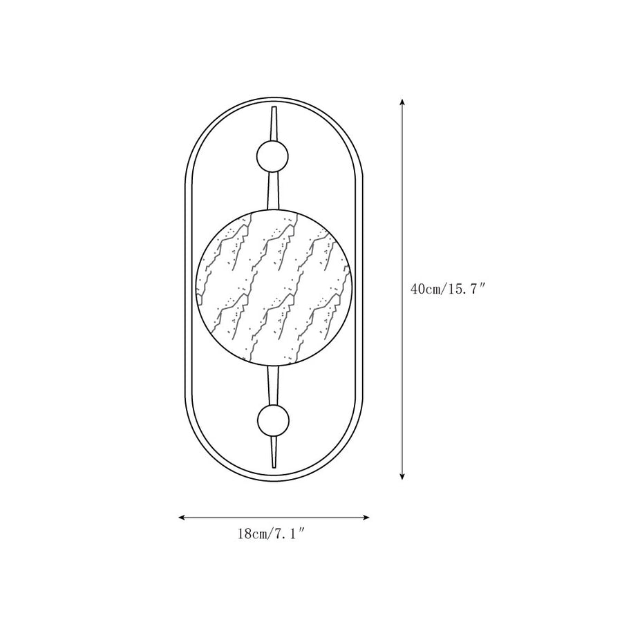 Bezel Alabaster Wall Lamp – detail 3 — Dimension drawings 1