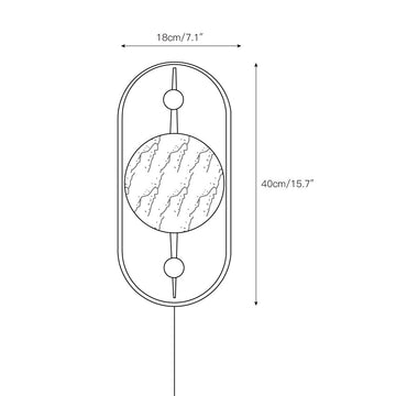 Bezel Alabaster Plug-in Wall Lamp – detail 3 — Dimension drawings 1