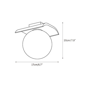 Bianca Globe Ceiling Lamp – detail 3 — Dimension drawings 1