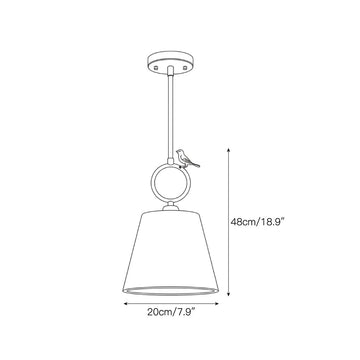 Bird Alabaster Pendant Lamp – detail 3 — Dimension drawings 1