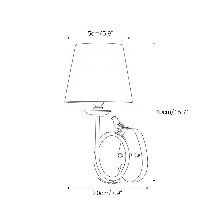 Bird Alabaster Wandlamp — Dimension drawings 1