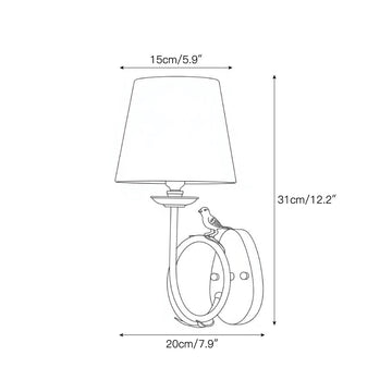 Bird Alabaster Wall Sconce – detail 3 — Dimension drawings 1