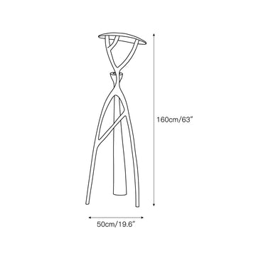 Black Sculpture Floor Lamp – detail 3 — Dimension drawings 1