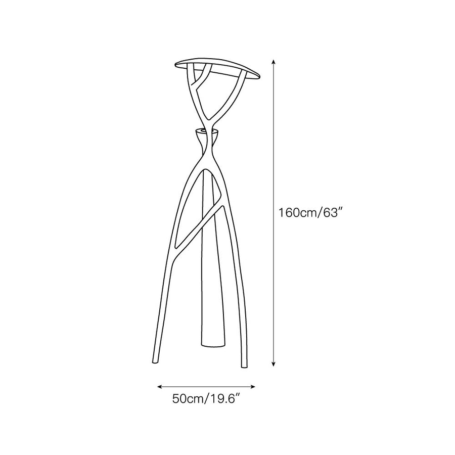 Black Sculpture Floor Lamp – detail 3 — Dimension drawings 1