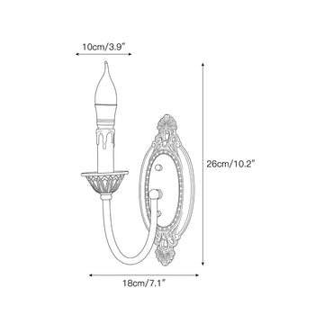 Blair Candle Wall Sconce – detail 3 — Dimension drawings 1