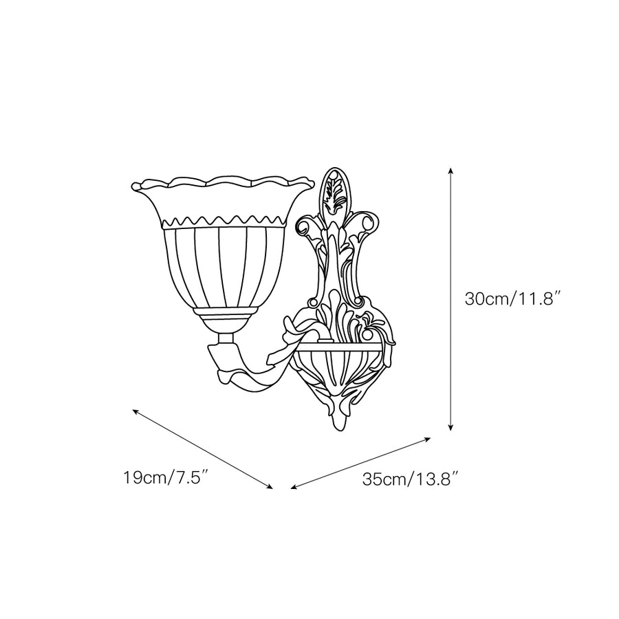 Bloom Flower Brass Sconce – detail 4 — Dimension drawings 2