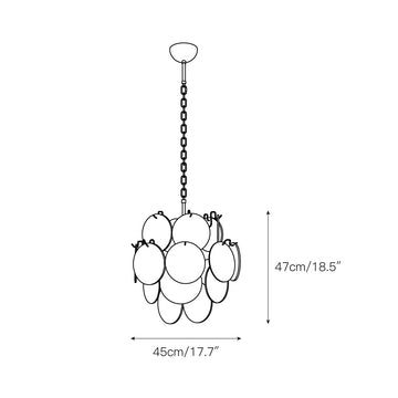 Blue Disc Murano Chandelier – detail 4 — Dimension drawings 1