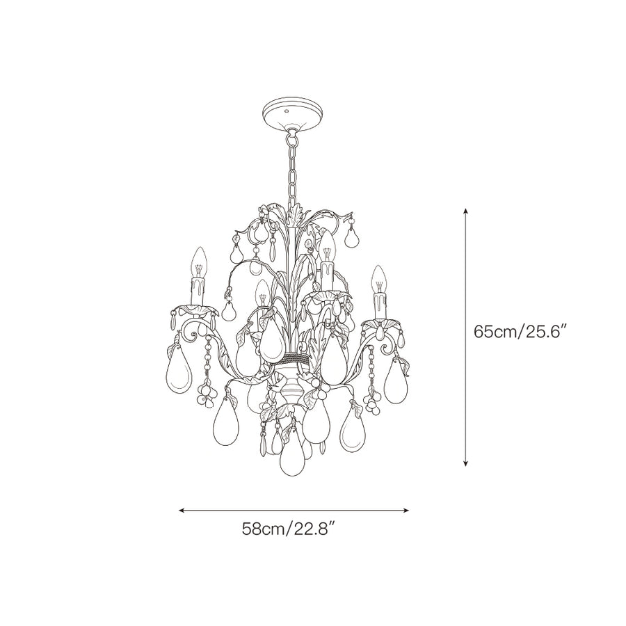Bordeaux Fruits Chandelier – detail 3 — Dimension drawings 1