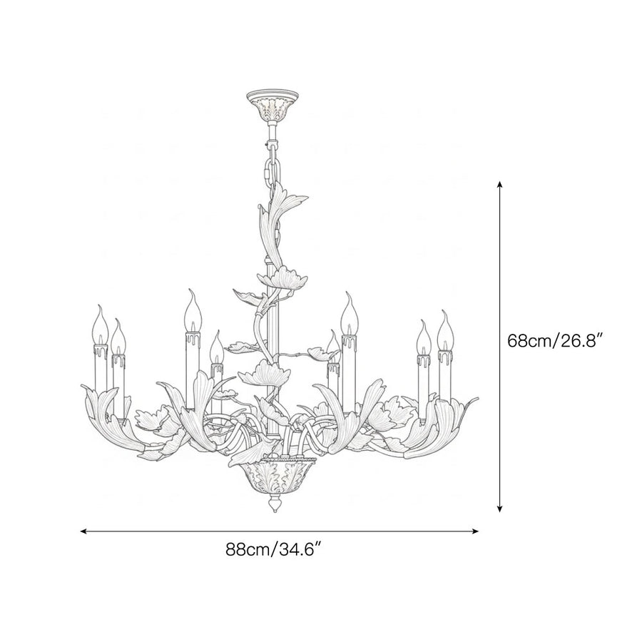 Borgia Brass Chandelier – detail 4 — Dimension drawings 2
