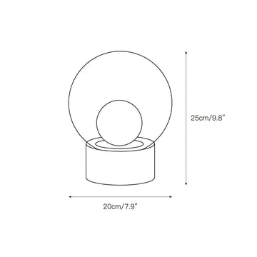 Boule Table Lamp – detail 3 — Dimension drawings 1