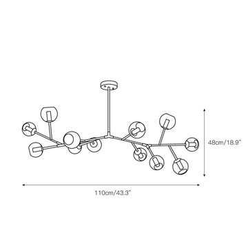 Branch Chandelier – detail 4 — Dimension drawings 2