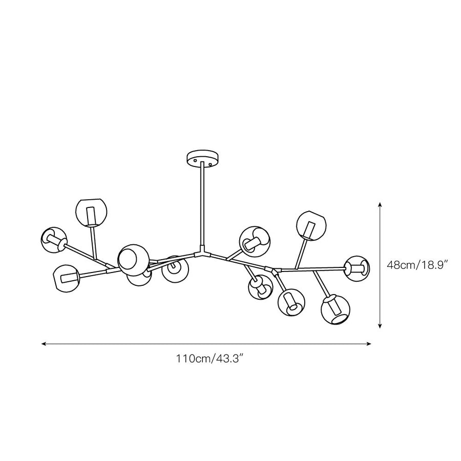 Branch Chandelier – detail 4 — Dimension drawings 2