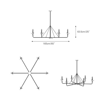 Branching Leaf Chandelier – detail 3 — Dimension drawings 1