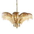 Bild in Galerie-Betrachter laden, Brass Palm Leaf Crystal Chandelier