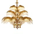 Bild in Galerie-Betrachter laden, Brass Palm Leaf Crystal Chandelier