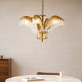 Bild in Galerie-Betrachter laden, Brass Palm Leaf Crystal Chandelier