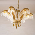 Bild in Galerie-Betrachter laden, Brass Palm Leaf Crystal Chandelier