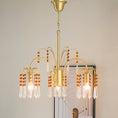 Load image into Gallery viewer, Brass Candle Crystal Chandelier