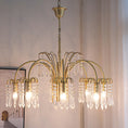 Load image into Gallery viewer, Brass Candle Crystal Chandelier