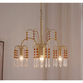 Load image into Gallery viewer, Brass Candle Crystal Chandelier