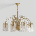Load image into Gallery viewer, Brass Candle Crystal Chandelier