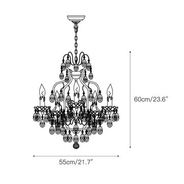 Brass Scrolls Chandelier – detail 4 — Dimension drawings 1