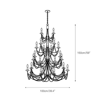 Brentwood Chandelier – detail 6 — Dimension drawings 4
