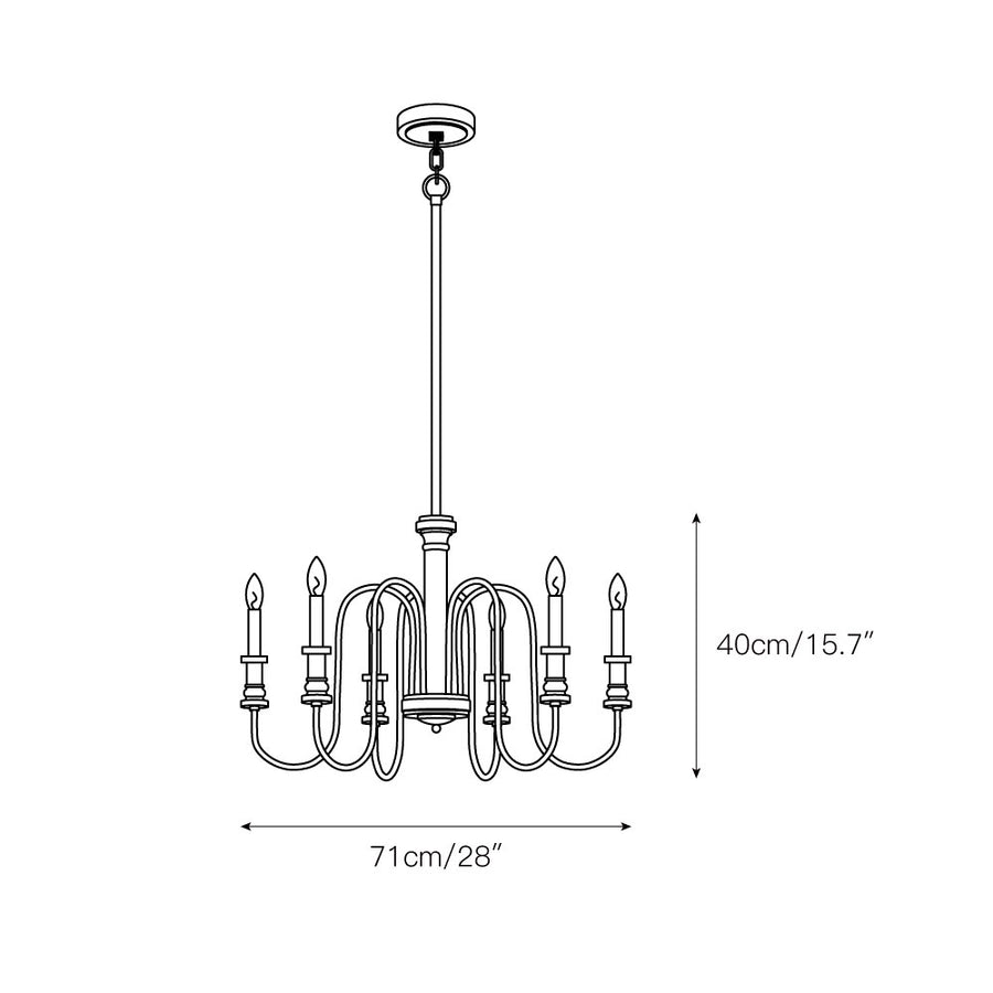 Briarworth Chandelier – detail 3 — Dimension drawings 1